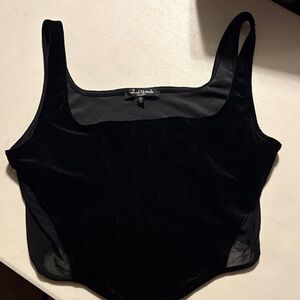 Elegant Black Velvet Women's Top